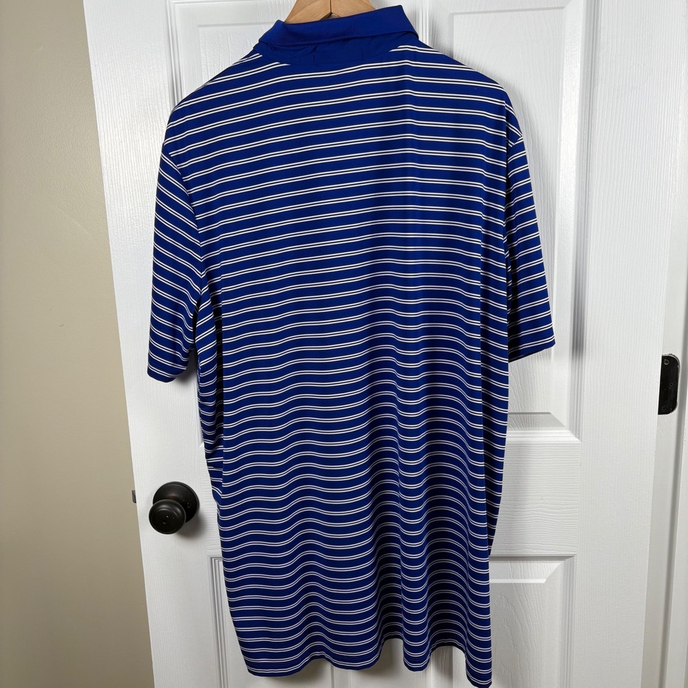 RLX Ralph Lauren Men's Golf Polo Shirt Blue‎ Stripe Performance Fabric Size XXL - Picture 3 of 7